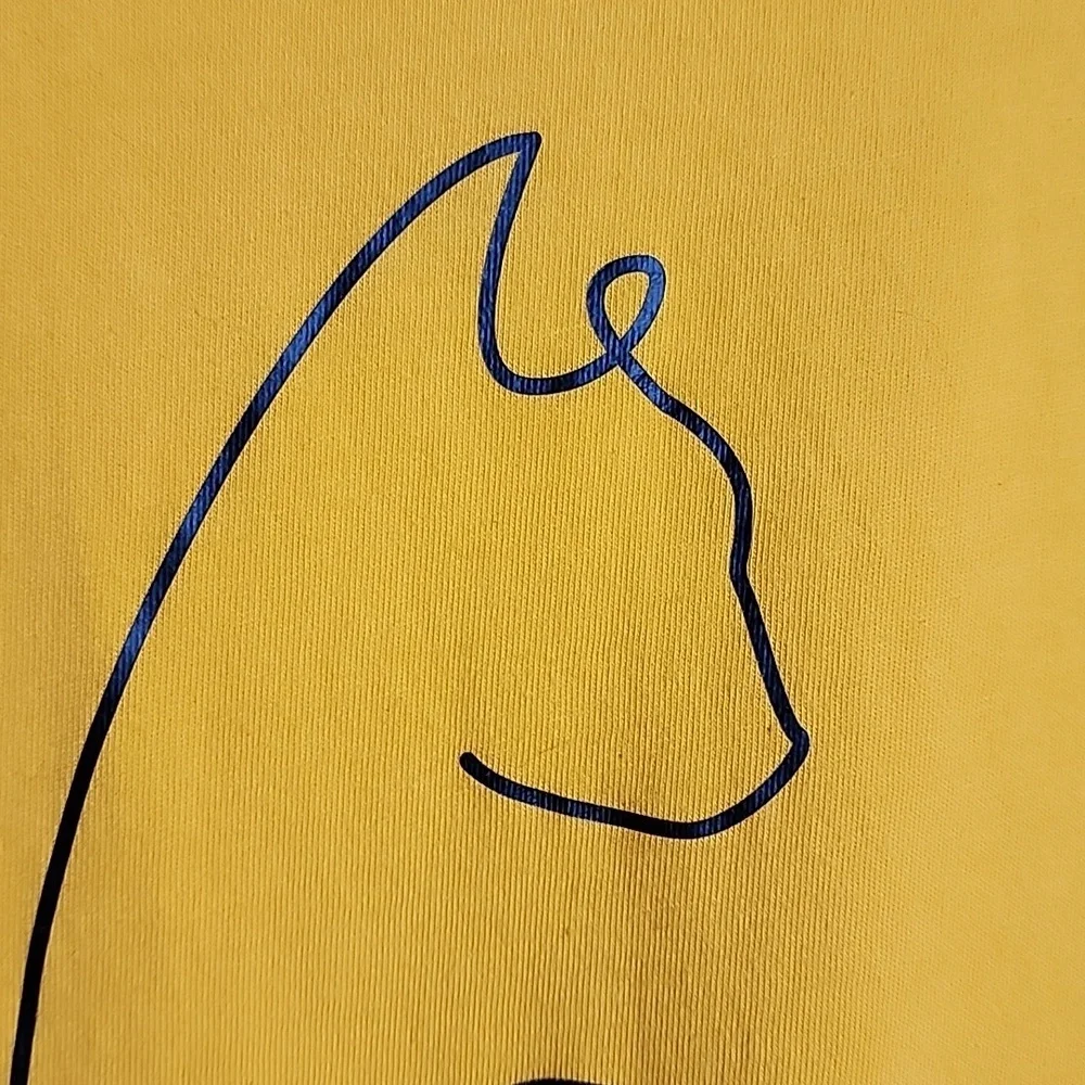 Bella Canvas Yellow Mustard Cat Outline Graphic T-Shirt Womans Size XL - Picture 6 of 6